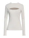 Agolde Woman Top Off White Size L Organic Cotton, Elastane In Off White
