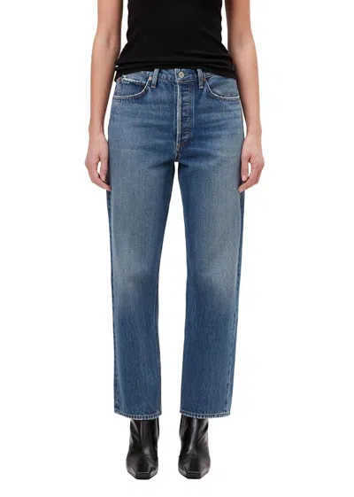 Agolde Ren High Rise Wide Leg Jean Shrine In Blue