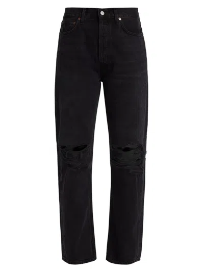 Agolde Women's 90's High-rise Straight-leg Jeans In Black