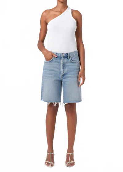 Agolde Women's 90s Denim Short In Aged Light Indigo In Multi