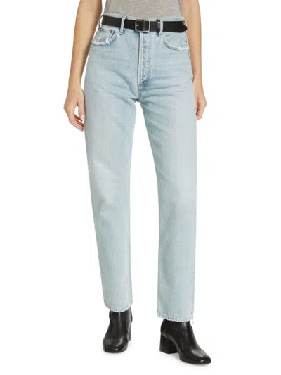 Agolde Women's 90sstraight-leg Pinch-waist Jeans In Gold