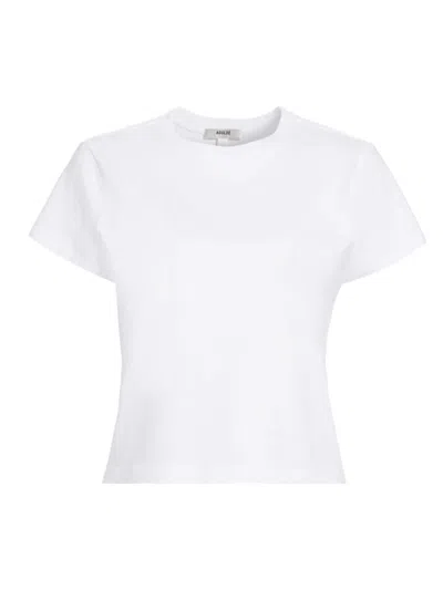 Agolde Adine Cropped Short Sleeve Tee In White