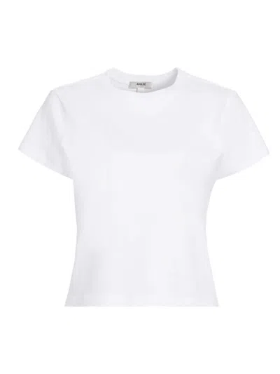 Agolde Adine Shrunken Tee In White Ash
