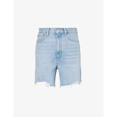 Agolde Womens Agreement Stella High-rise Organic And Recycled-cotton Denim Shorts