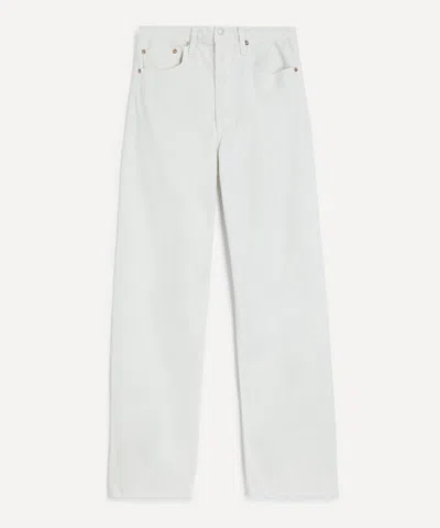Agolde Arc High Rise Loose Wide Leg Jeans In Chalk White