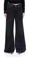 Agolde Clara Low Rise Baggy Jeans Mascara In Black