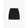 AGOLDE AGOLDE WOMENS CRUSHED (MARBLE OD BLK) BECKER RAW-HEM MID-RISE RECYCLED-DENIM MINI SKIRT