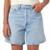 Agolde Urban Baggy Denim Shorts With Belt Loops In Blue