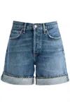 Agolde Dame Short: High Rise Baggy Cuff Control In Blue