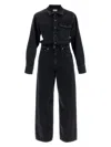Agolde Long Sleeved Denim Tane Jumpsuit In Black