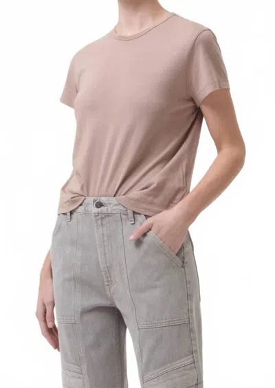 Agolde Women's Drew Tee In Quicksand In Multi