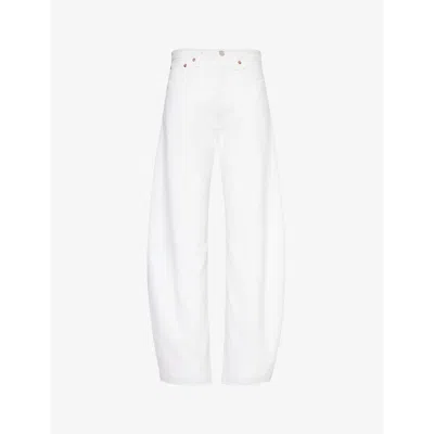 AGOLDE WOMENS LUNA PIECED WIDE-LEG HIGH-RISE RECYCLED-COTTON JEANS ELEMENT (WHITE)