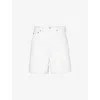 Agolde Womens Fortune Cookie Stella High-rise Organic-cotton Denim Shorts In Fortune Cookie