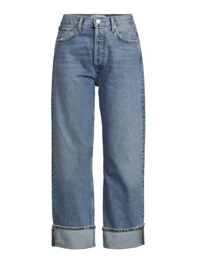 Agolde Riley Long Jeans In Blue
