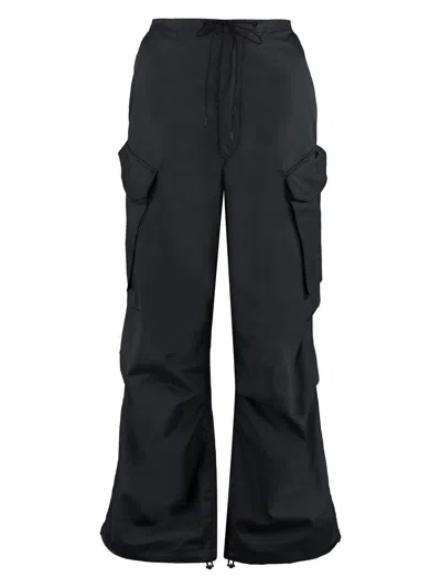 Agolde Ginevra Cotton Cargo-trousers In Black
