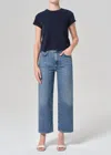 Agolde Womens Enroll Harper Straight-leg Stretch-denim Jeans In Blue