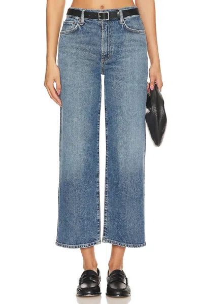 Agolde Women's Harper Mid Rise Crop Straight Jean In Moor In Blue