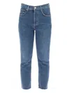 Agolde High-waisted Straight Cropped Jeans In The In Blue