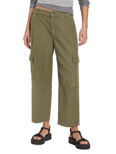 Agolde Women's Jericho Cropped Cargo Pants In Brown