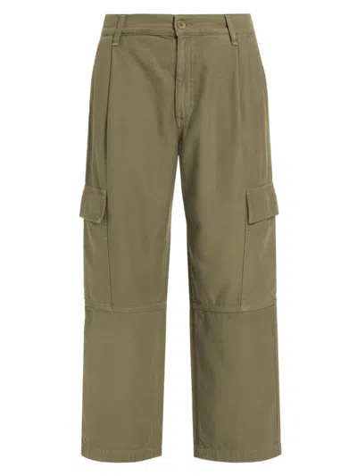 Agolde Jericho Cropped Cargo Pants In Fatigue (med Brown)