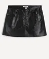 Agolde Women's Keira Leather-blend Mini Skirt In Black