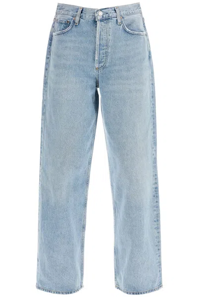 Agolde Blue 90's Pinch Waist High Rise Straight Jeans