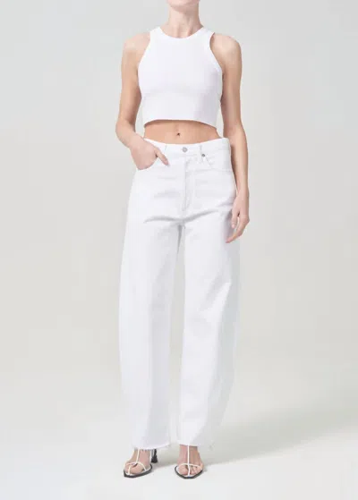 Agolde Women's Luna High Rise Pieced Taper Jean In Element In White
