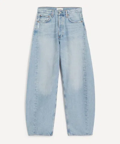 Agolde Luna High-rise Tapered Organic Jeans In Blue