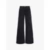 Agolde Ellis Wide-leg Jeans In Mascara (washed Black)