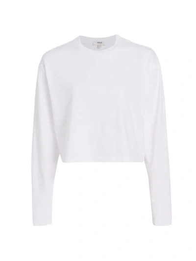 Agolde Women's Mason Cotton Cropped T-shirt In White