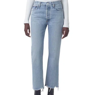 Agolde Women's Mid Rise Relaxed Boot Jeans In Curio In Blue