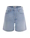 Agolde Urban Baggy Denim Shorts With Belt Loops In Brown