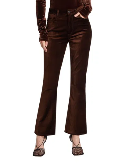 Agolde Babies' Women's Nico Velvet Boot-cut Trousers In Brown