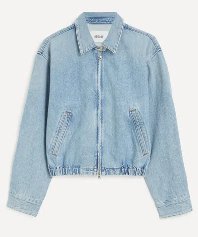 Agolde Women's Nile Denim Bomber Jacket In Black