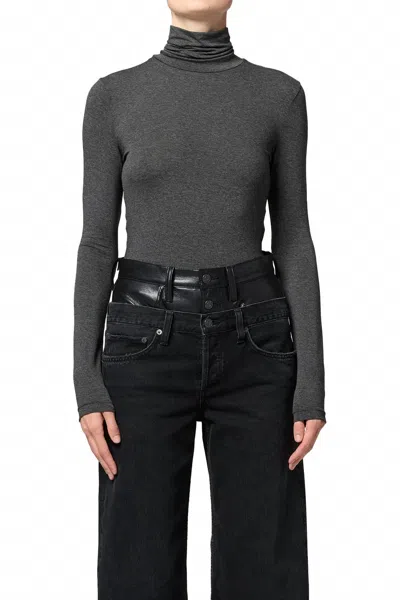 Agolde Women's Pascale Turtleneck Sweater In Charcoal Heather In Gray
