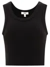 Agolde Ribbed-knit Sleeveless Top In Black