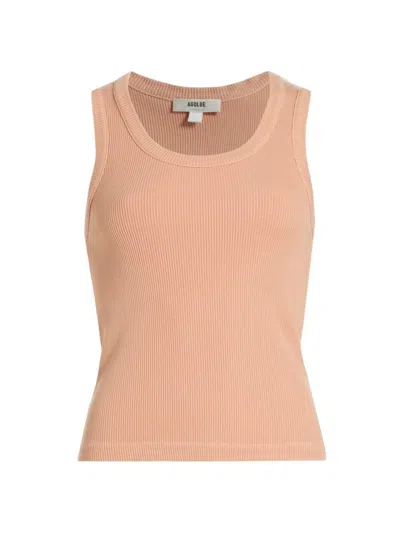 Agolde Women's Poppy Scoopneck Tank Top In Pink Salt