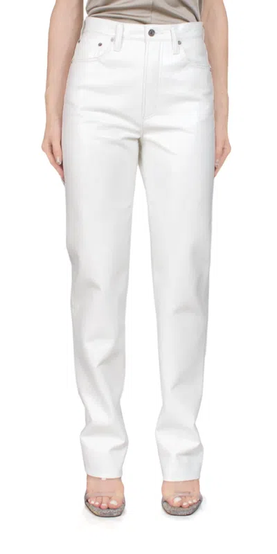 Agolde Women's Recycled Leather 90s Pinch Waist Lace In White