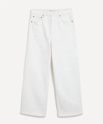 Agolde Women's Ren Stretch Cropped Wide-leg Jeans In White Wash
