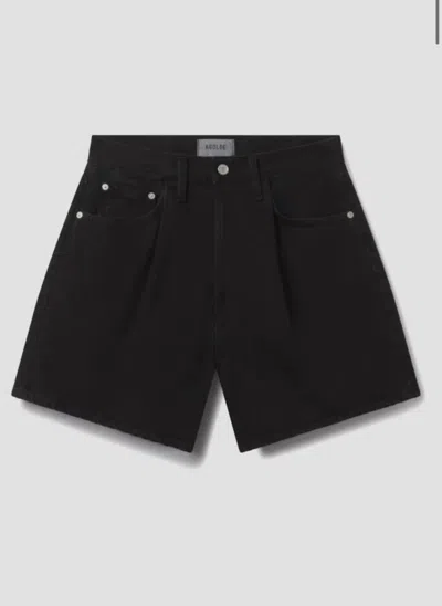 Agolde Parker Lng Loose Fit Vnt Short In Black