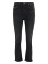 Agolde Womens Panoramic Riley High-rise Straight-leg Stretch Organic-cotton-blend Denim Jeans In Black