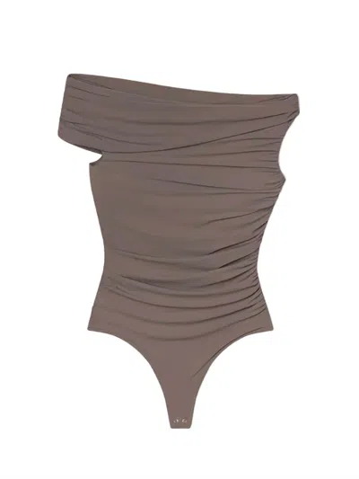 Agolde Women's Sherilyn Bodysuit In Taupe In Gray