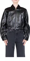 Agolde Women's Shoreditch Ski Club X Essie Recycled Leather Jacket In Black In Black