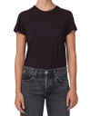 AGOLDE AGOLDE WOMEN'S SOLID BLACK CREW NECK T-SHIRT