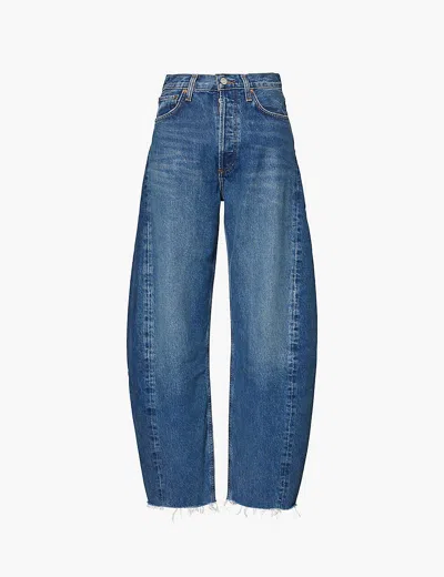 Agolde Luna Curved Leg Jeans In Blue