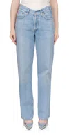 Agolde Women's V-waist Baggy Jean Prevail In Blue In Blue