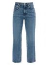 Agolde Riley High Rise Straight Crop In Blue