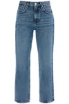 Agolde Riley High Rise Straight Crop In Blue