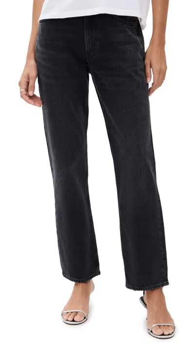 Agolde Women's Valen Vintage Straight Jeans, Hitch, Black