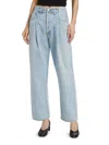 Agolde Women's Washed Cotton Denim Straight-leg Jeans In Blue